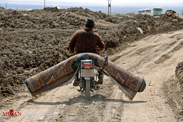 امدادرسانی به روستای سیل زده‌ی «بهانگر» داورزن - سبزوار