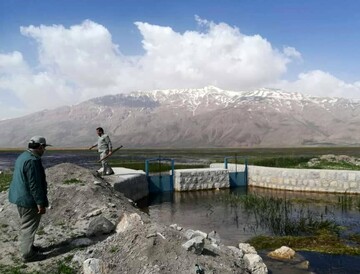 دریچه‌های خروجی تالاب گندمان برای ذخیره آب بسته شد