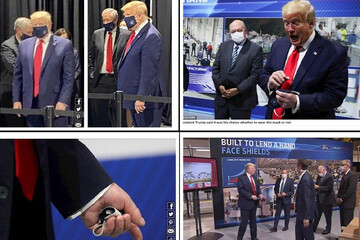 عکس | ترامپ بالاخره مجبور شد ماسک بزند!