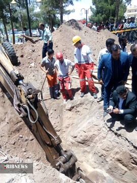 نجات یک مقنی از عمق چاه در رفسنجان