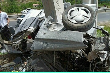 عکس | صحنه تصادف پراید که یک زوج جوان را قربانی کرد