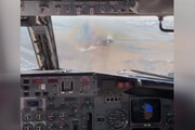 ببینید | صحنه دردناک برخورد پرنده با شیشه کاکپیت کمک خلبان در هنگام نزدیک شدن به باند فرودگاه مهرآباد
