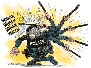 نمای ویژه از خشونت پلیس آمریکا رو ببینید! 