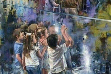 عکس | نقاشی یادبودی برای پدربزرگ‌ها و مادربزرگ‌های فوت شده در کرونا