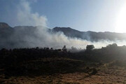 ببینید | آتش سوزی شمال اتوبان همت با آب دریاچه چیتگر خاموش شد