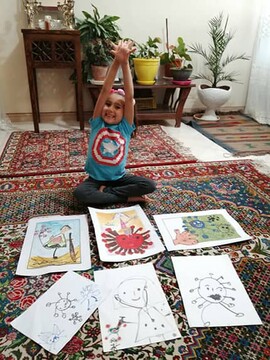 درخشش هنرجوی ۶ ساله شهرکردی در فستیوال نقاشی کرونا در اروپا