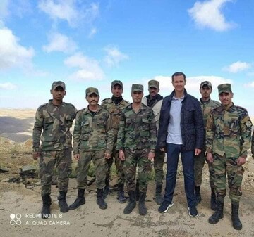 بازدید بشار اسد و همسرش از پایگاه ارتش سوریه/عکس
