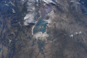ببینید | دریاچه ارومیه⁩ از چشم انداز ایستگاه فضایی