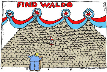 ببینید: تصویری جالب از سخنرانی انتخاباتی ترامپ!