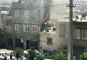 آتش‌سوزی بزرگ در کارخانه ریسندگی خاوران/ تصاویر