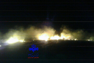 ببینید | آتش سوزی وسیع در ارتفاعات کوه بهار جاجرم