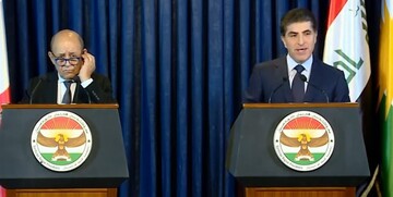 در نشست خبری بارزانی و لودریان چه گذشت؟