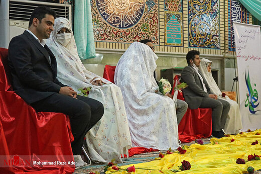 جشن ازدواج زوجین جوان در آستانه اشرفیه