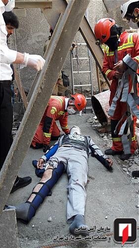 سقوط 6 متری کارگر جوان در محل گودبرداری