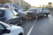 ببینید | تصادف زنجیره‌ای بیش ‌از ۵٠ خودرو  در اتوبان کرج ـ قزوین