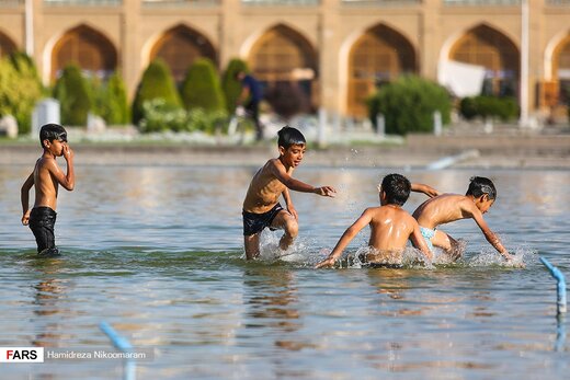 آب‌تنی در گرمای تابستان