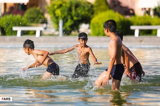 آب‌تنی در گرمای تابستان