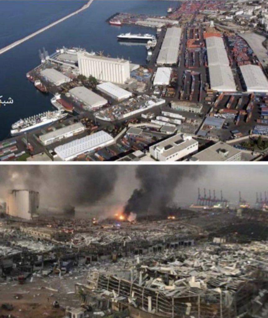 خبرآنلاین - عکس | ساحل بیروت قبل و بعد از انفجار هولناک