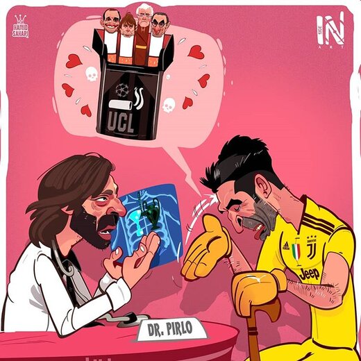 اینم دکتر پیرلو در حال ویزیت آقای بوفون!