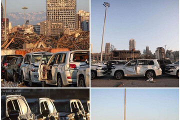 عکس | لندکروزهای صفر کیلومتر منهدم شده بر اثر موج انفجار در بندر بیروت