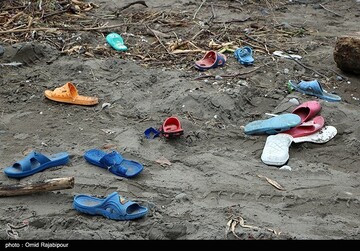 زباله های رودخانه ای در ساحل خزر
