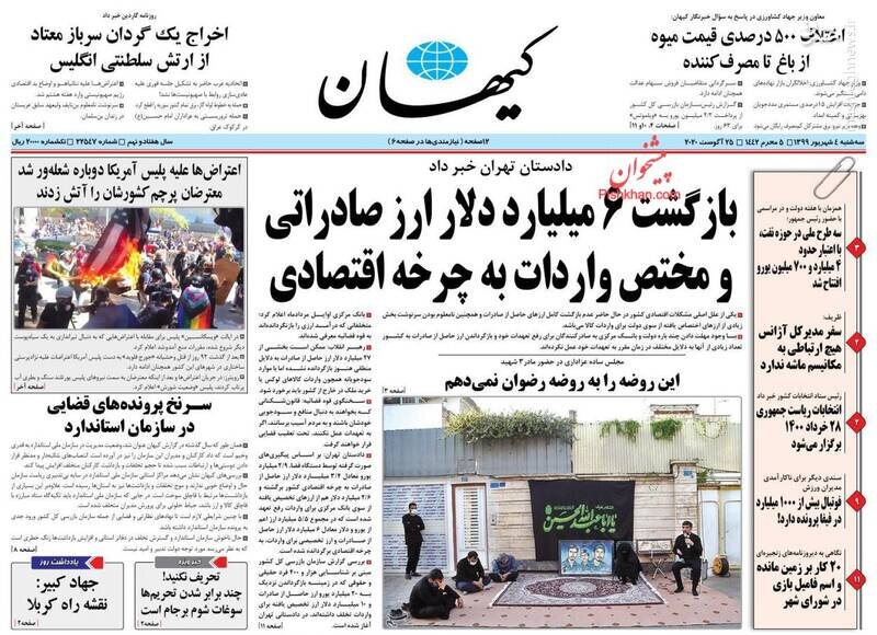 کیهان: بازگشت ۶ میلیارد دلار ارز صادراتی و مختص واردات به چرخه اقتصادی