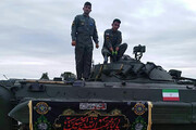 عکس | سیاهپوش کردن نفربرهای تیم سواروف ارتش ایران در محل مسابقات ارتش های جهان در روسیه
