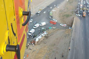 ببینید | واژگونی اتوبوس مسافربری در آزادراه کرج – قزوین