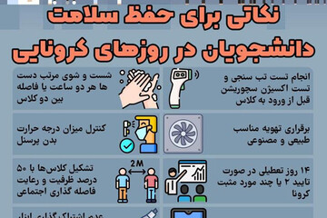 اینفوگرافیک | نکاتی برای حفظ سلامت دانشجویان در روزهایی کرونایی