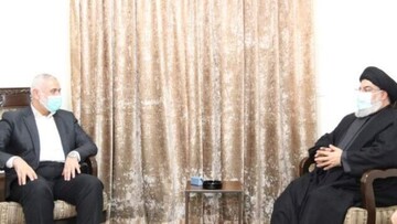 هنیه با سیدحسن نصرالله دیدار کرد/عکس