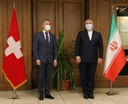 تصویری از دیدار ظریف با همتای سوئیسی/ عکس