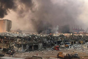 ببینید | جدیدترین تصاویر از محل آتش‌سوزی بندر بیروت