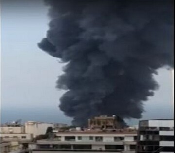 بندر بیروت آتش گرفت