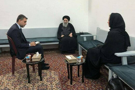 ببینید | دیدار آیت‌الله‌ سیستانی با نماینده سازمان ملل