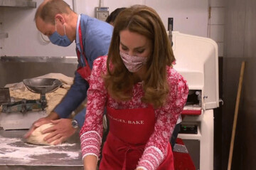 عکس | نان‌پختن نوه ملکه بریتانیا و همسرش در نانوایی