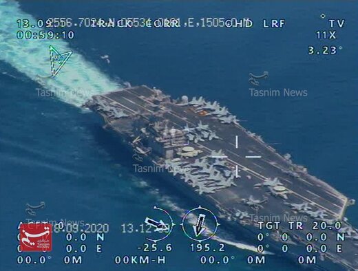 تصاویر اختصاصی تسنیم از رهگیری ناو هواپیمابر نیمیتز توسط پهپادهای بومی نیروی دریایی سپاه