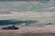 ببینید | نقطه‌زنی تانک‌های آذربایجان در قره‌باغ توسط ارمنستان
