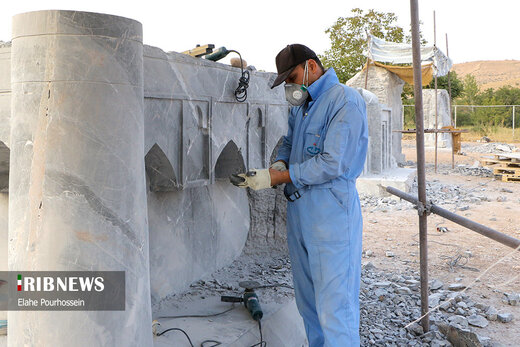 ساخت المان‌های باغ موزه سنگ شیراز