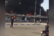 ببینید | آتش سوزی در بازارچه دیلم بوشهر