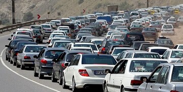 ترافیک سنگین در جاده چالوس
