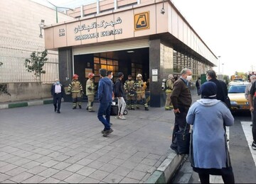 حریق در متروی اکباتان/ ایستگاه اکباتان و ارم سبز تعطیل است