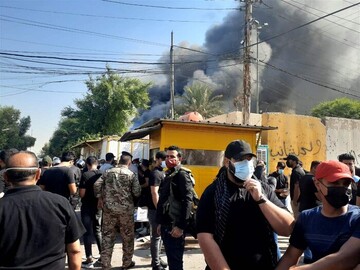 تظاهرات هواداران الحشد الشعبی علیه زیباری در بغداد/عکس