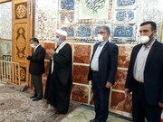 تصاویر حضور متفاوت احمدی نژاد در قم /رئیس جمهور سابق با ماسک به حرم حضرت معصومه رفت