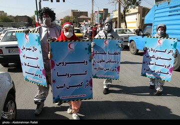 نمایش خیابانی بهداشت در ایام کرونا - همدان