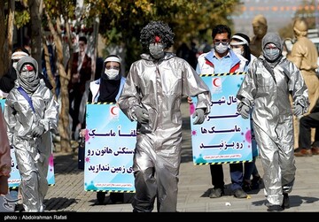 نمایش خیابانی بهداشت در ایام کرونا - همدان