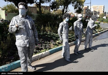 نمایش خیابانی بهداشت در ایام کرونا - همدان