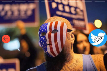 عکس | یکی از هواداران خشمگین ترامپ در شهر کلارک!