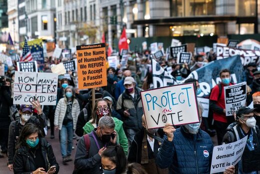 اعتراضات در سراسر آمریكا به دلیل عدم قطعیت پس از انتخابات