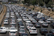 ترافیک سنگین معابر تهران از غرب به شرق