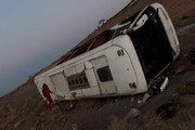 ببینید | واژگونی خونین اتوبوس اصفهان به مشهد در محور میامی به سبزوار